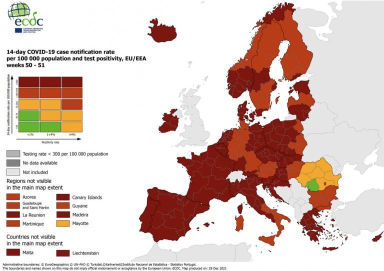 ECDC – Στο «βαθύ κόκκινο» η Ελλάδα και σχεδόν όλη η Ευρώπη – Ανέβηκε επίπεδο και ο δείκτης θετικότητας | tovima.gr