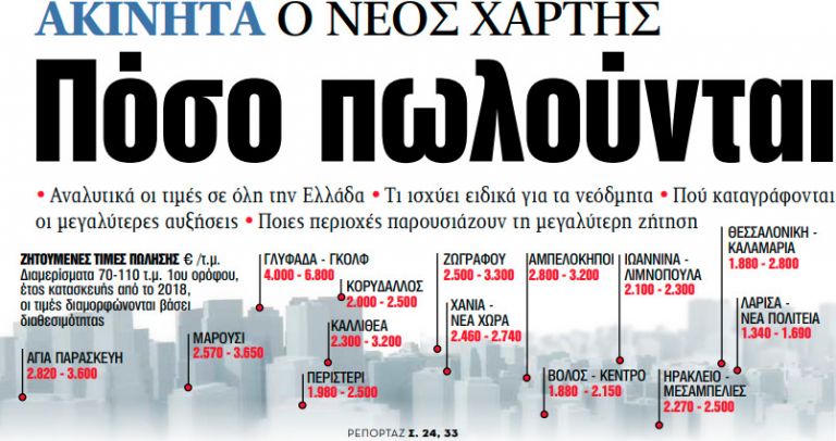 Στα «ΝΕΑ» της Τετάρτης – Πόσο πωλούνται | tovima.gr