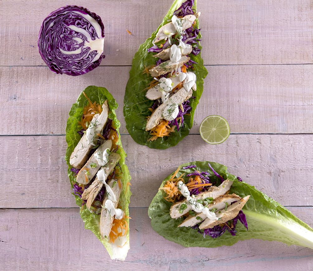 Wrap μαρουλιού με κοτόπουλο