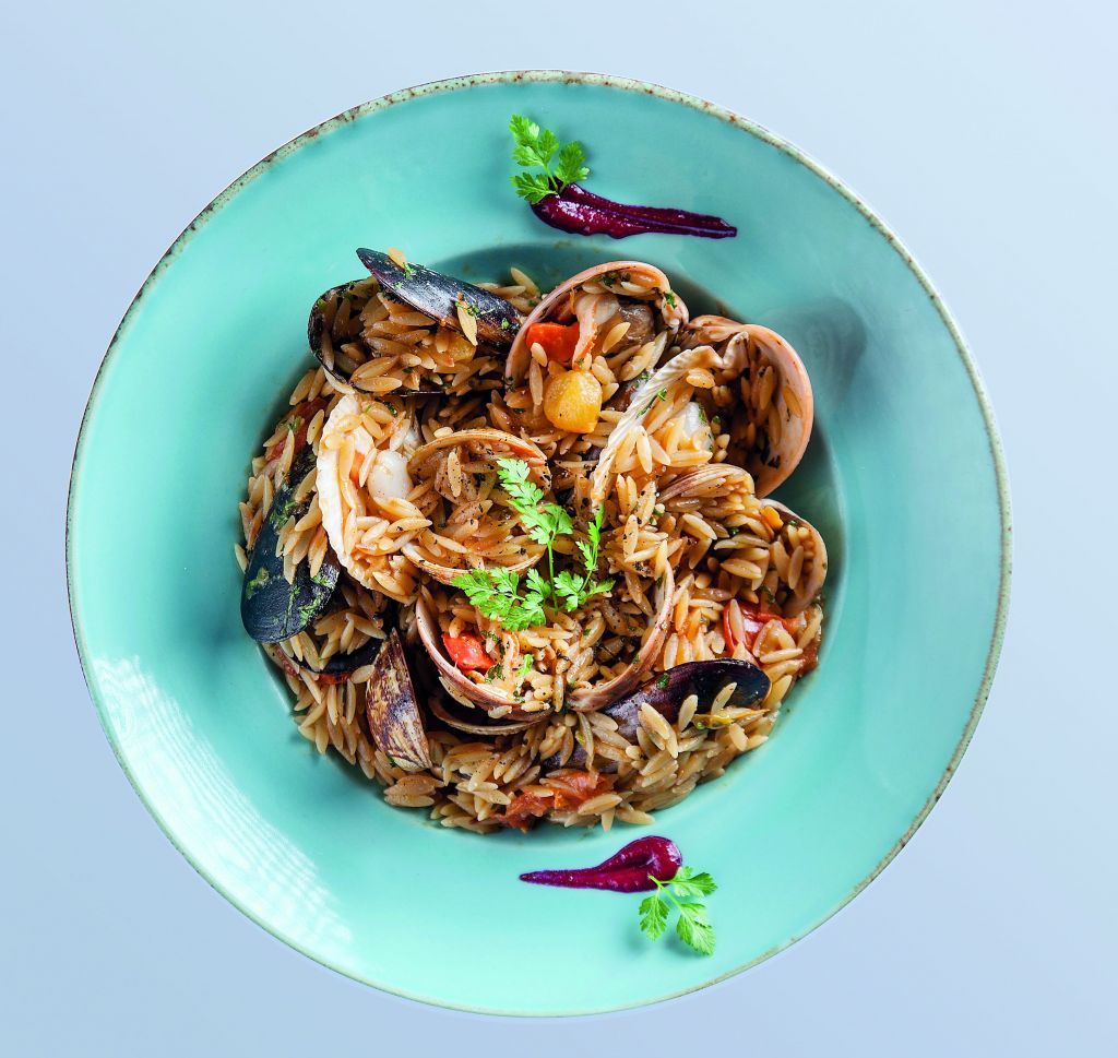 Κριθαράκι με θαλασσινά