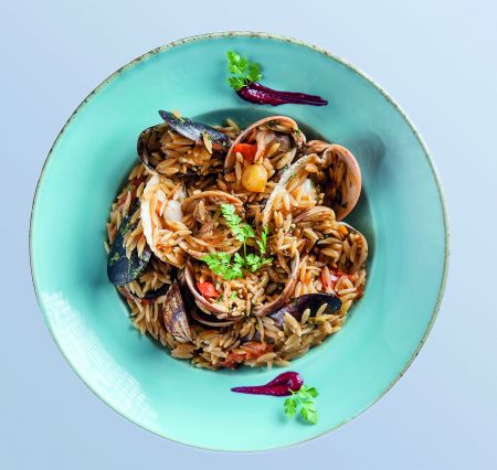 Κριθαράκι με θαλασσινά