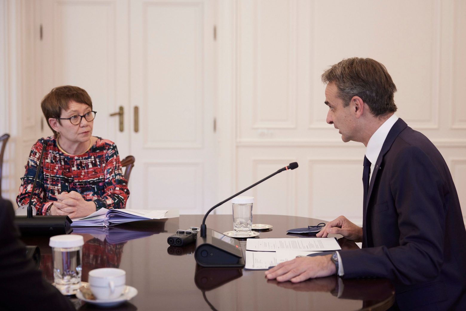 Συνάντηση Μητσοτάκη με την πρόεδρο της Ευρωπαϊκής Τράπεζας Ανασυγκρότησης