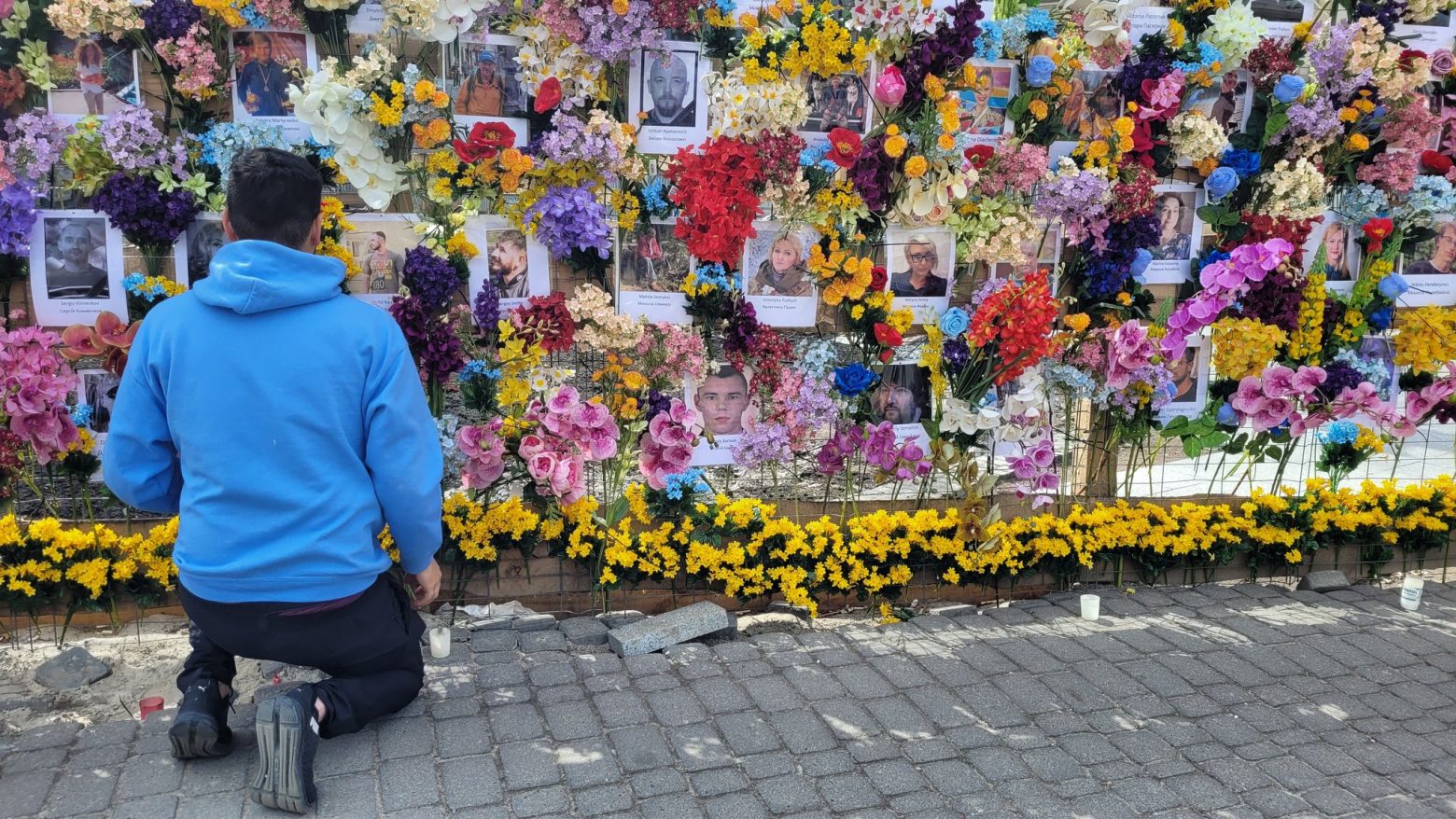 Ουκρανία: Στο Λβιβ, ένας τοίχος από λουλούδια, μνημείο για τα θύματα του πολέμου