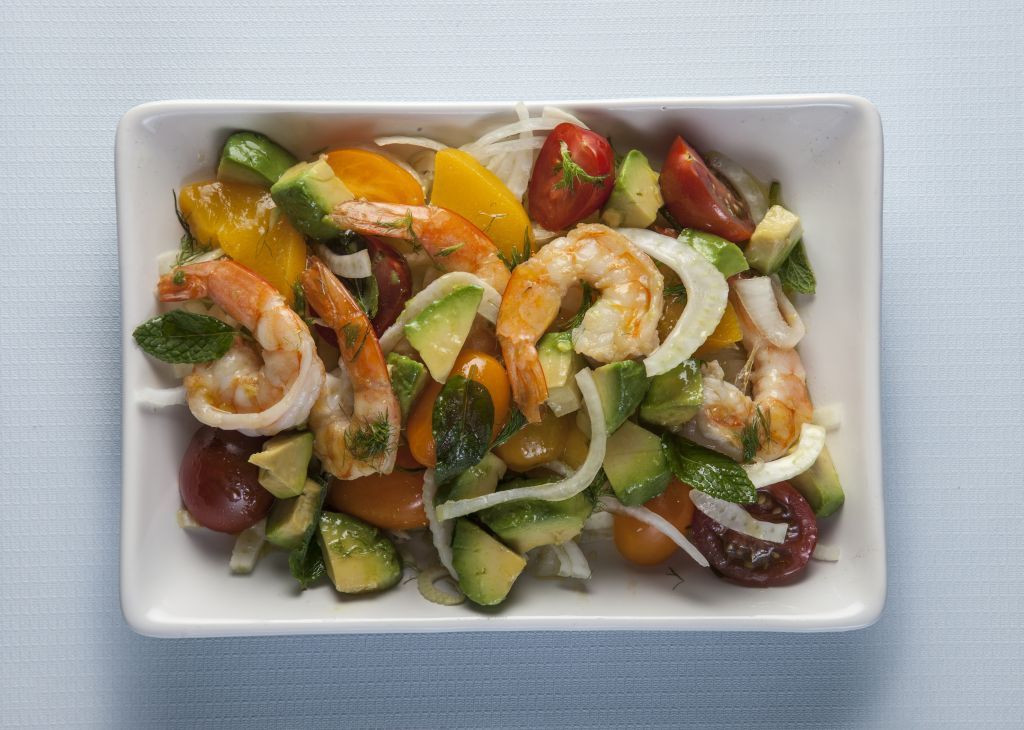 Σαλάτα με γαρίδες και μαραθόριζα