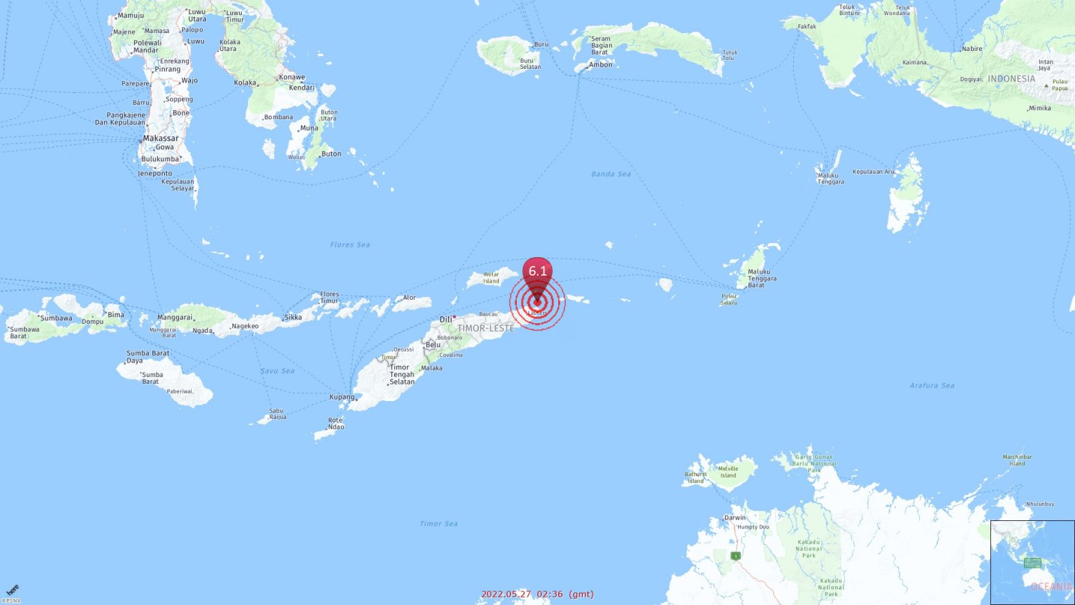 Ανατολικό Τιμόρ: Σεισμός 6,1 βαθμών – Υπάρχει ενδεχόμενο να προκληθεί τσουνάμι