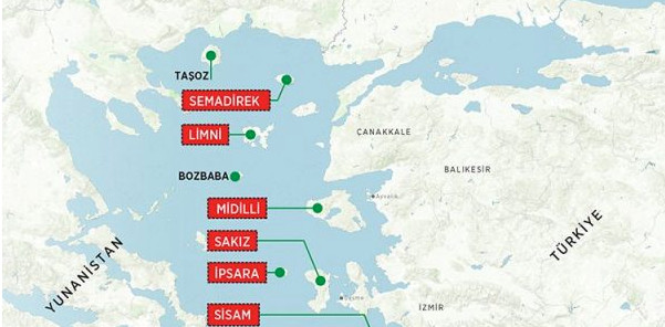 Τουρκία: Χάρτης του Anadolu με περισσότερα «στρατιωτικοποιημένα» ελληνικά νησιά