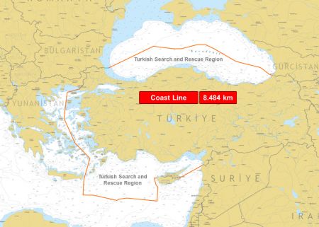 Φωτιά από την Τουρκία: Ο χάρτης της «Γαλάζιας Πατρίδας» στην ιστοσελίδα της Τουρκικής Ακτοφυλακής