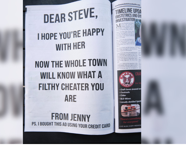 Viral η δημοσίευση της… απιστίας σε τοπική εφημερίδα