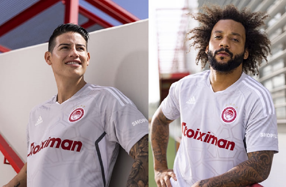 Μαρσέλο και Χάμες Ροντρίγκες παρουσίασαν την τρίτη φανέλα του Ολυμπιακού – «Τα καλύτερα έρχονται»