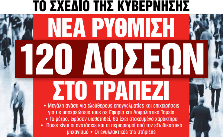 Στα «Νέα Σαββατοκύριακο»: Νέα ρύθμιση 120 δόσεων στο τραπέζι | tovima.gr