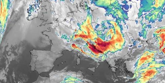 Κακοκαιρία Μπάρμπαρα: Πώς φαίνονται οι αέριες μάζες από τον δορυφόρο
