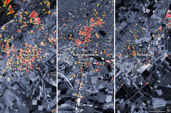 Σεισμός στην Τουρκία: Χάρτης της NASA αποκαλύπτει το μέγεθος της καταστροφής