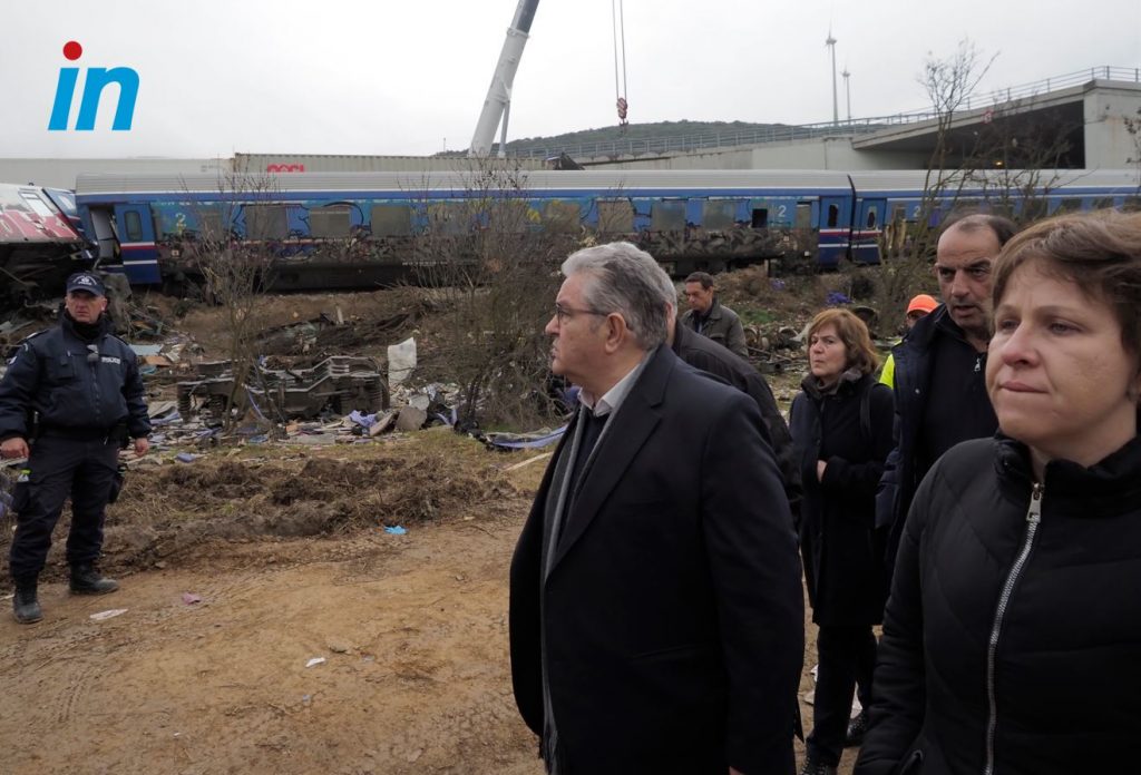 Στα Τέμπη ο Κουτσούμπας