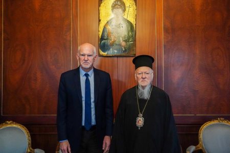 Με τον Οικουμενικό Πατριάρχη Βαρθολομαίο συναντήθηκε ο Γιώργος Παπανδρέου