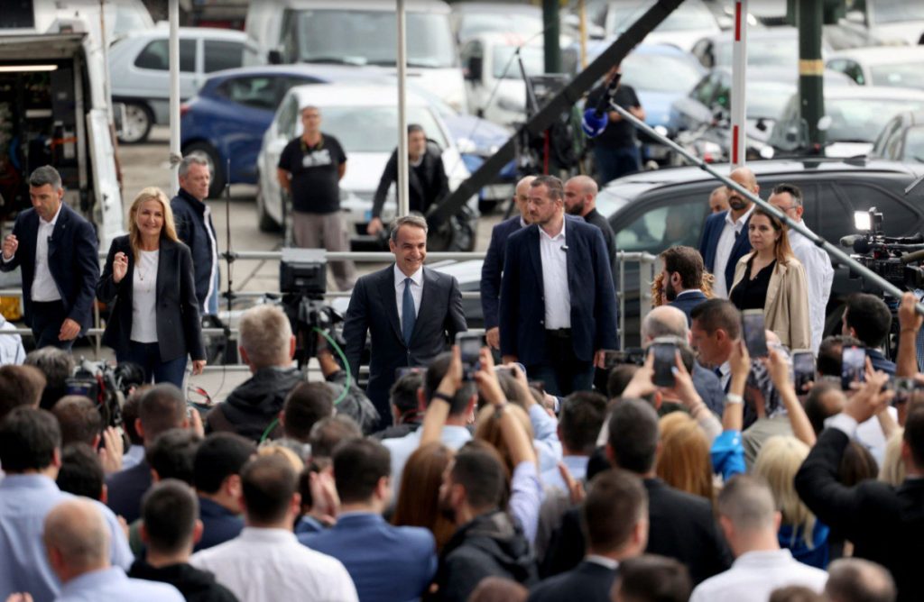 Εκλογές 2023: Στα γραφεία της ΝΔ ο Κυριάκος Μητσοτάκης