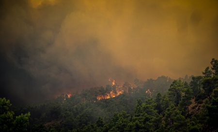 Φωτιά – Ρόδος: Η φωτιά μπήκε στο χωριό Λάερμα – Καίγονται σπίτια