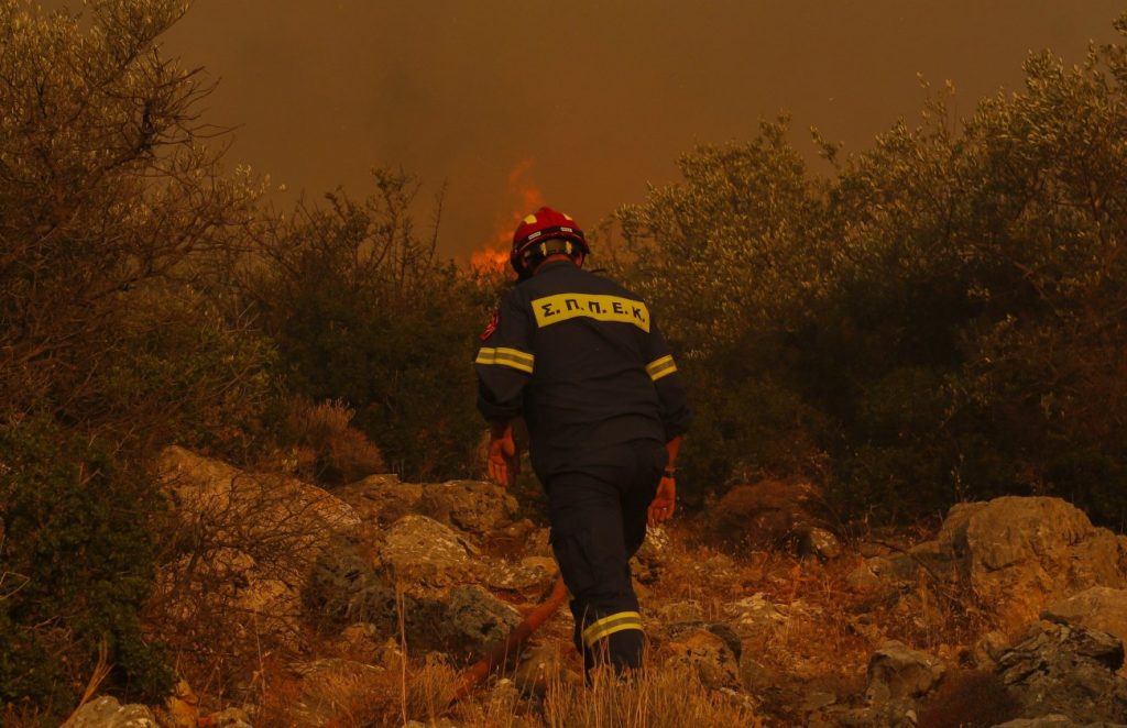 Φωτιά στην Εύβοια – Καίει σε πυκνό δάσος