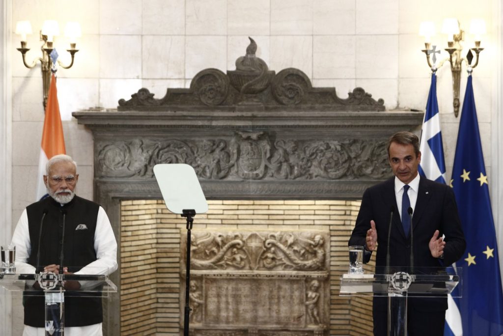 Μητσοτάκης σε Μόντι: Να διπλασιάσουμε το διμερές εμπόριο την επόμενη τετραετία