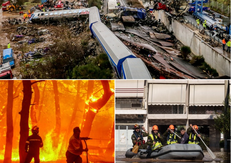 Ανασκόπηση 2023: Τέμπη, φωτιές και πλημμύρες τα γεγονότα που στιγμάτισαν τη χρονιά