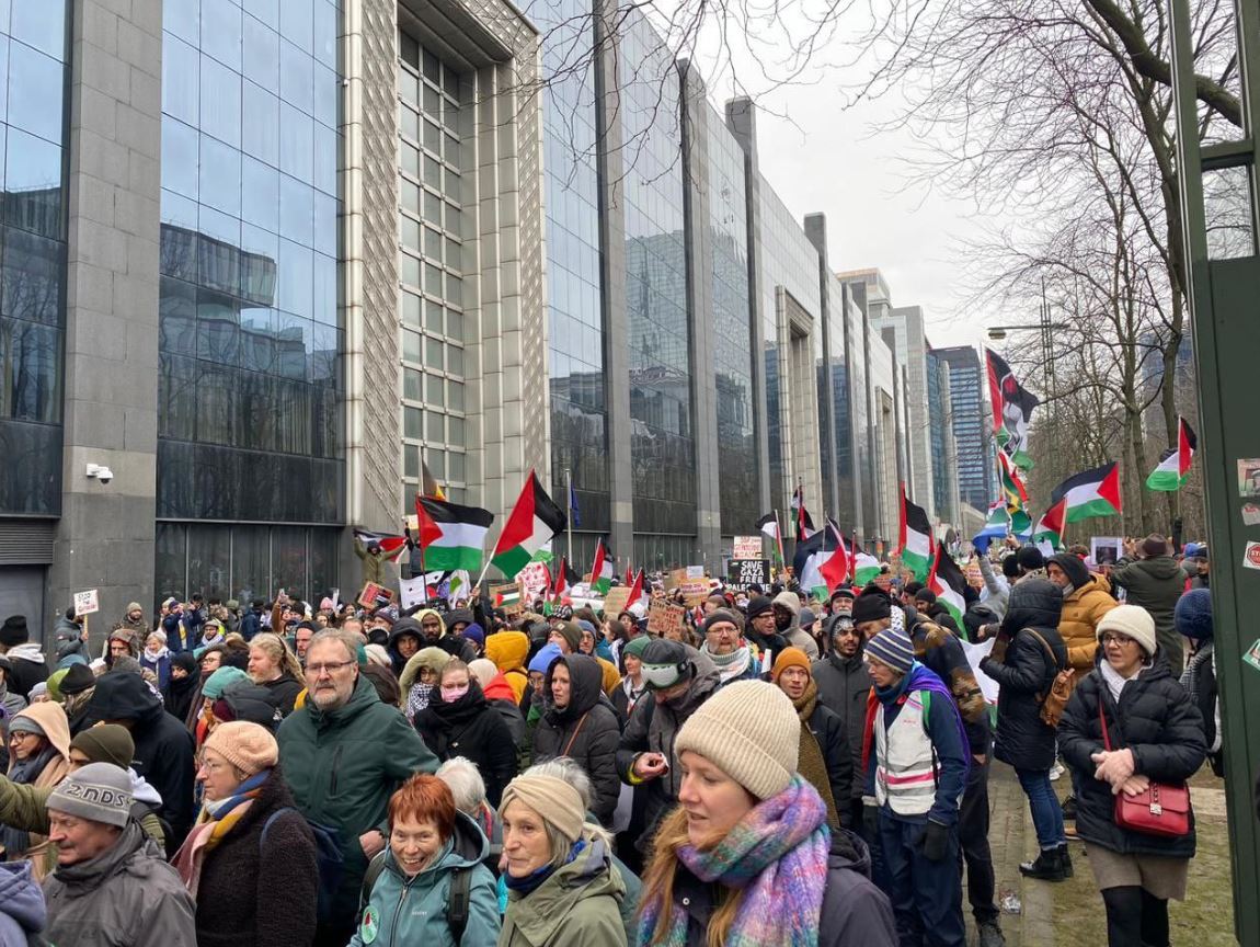 Μεγάλη διαδήλωση στις Βρυξέλλες για τον τερματισμό του πολέμου στη Γάζα