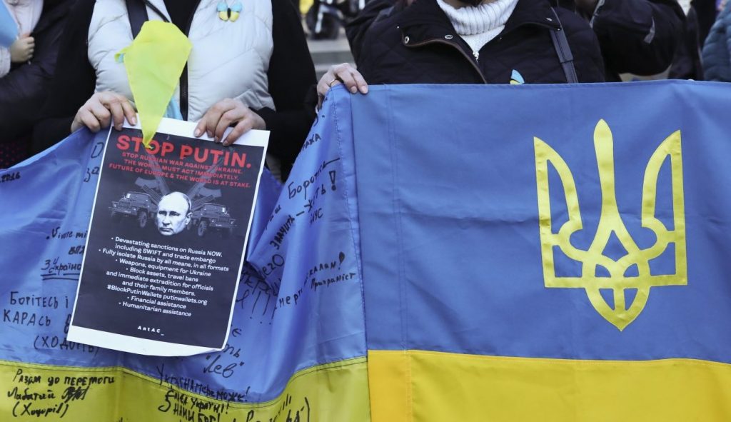 Θεσσαλονίκη: Διαμαρτυρία Ουκρανών για τη ρωσική εισβολή