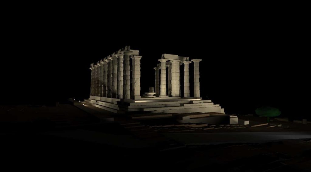 Νέος φωτισμός ανάδειξης του Ναού του Ποσειδώνα στο Σούνιο από το ΥΠΠΟ