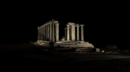Νέος φωτισμός ανάδειξης του Ναού του Ποσειδώνα στο Σούνιο από το ΥΠΠΟ
