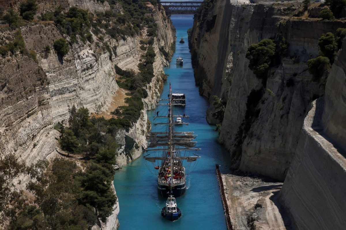 Όταν το τρικάταρτο Belem με τη Φλόγα περνούσαν τον Ισθμό της Κορίνθου