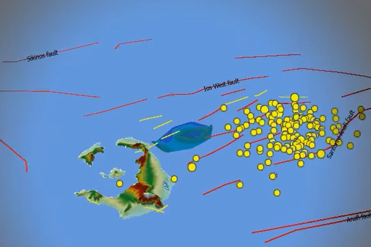 3D βίντεο με τους σεισμούς στη Σαντορίνη
