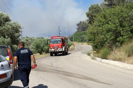 Φωτιά στη Λουκίσια Εύβοιας: Καίει κοντά σε ξενοδοχειακές μονάδες