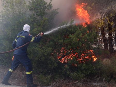 Φωτιά στην Στεμνίτσα Αρκαδίας – Καίει δάσος