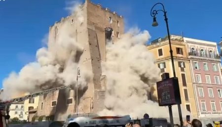 Ρώμη: Κατέρρευσε ιστορικός πύργος λίγα μέτρα από το Κολοσσαίο
