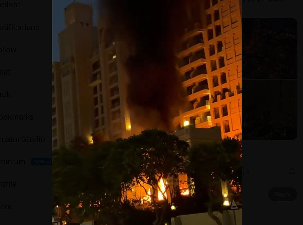 Πόλεμος στο Ιράν: Στις φλόγες πολυτελές ξενοδοχείο στο Ντουμπάι