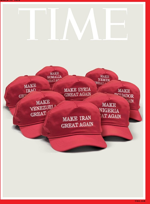 Τα καπέλα του πολέμου: Το εξώφυλλο του Time που στρέφει τα βέλη στον Τραμπ