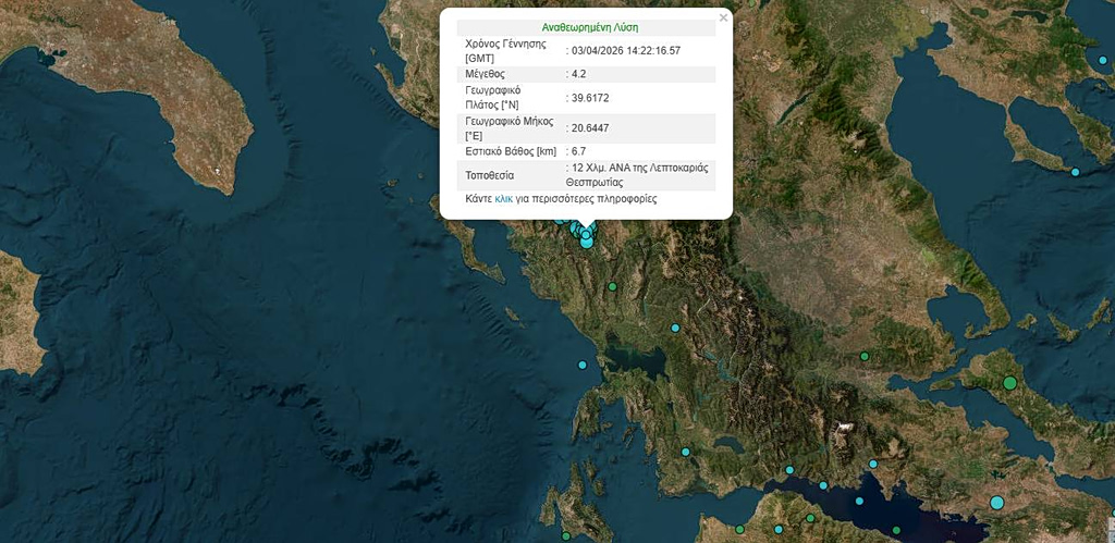 Νέα δόνηση 4,2 Ρίχτερ στη Θεσπρωτία: Ανησυχία από τη συνεχιζόμενη σεισμική δραστηριότητα