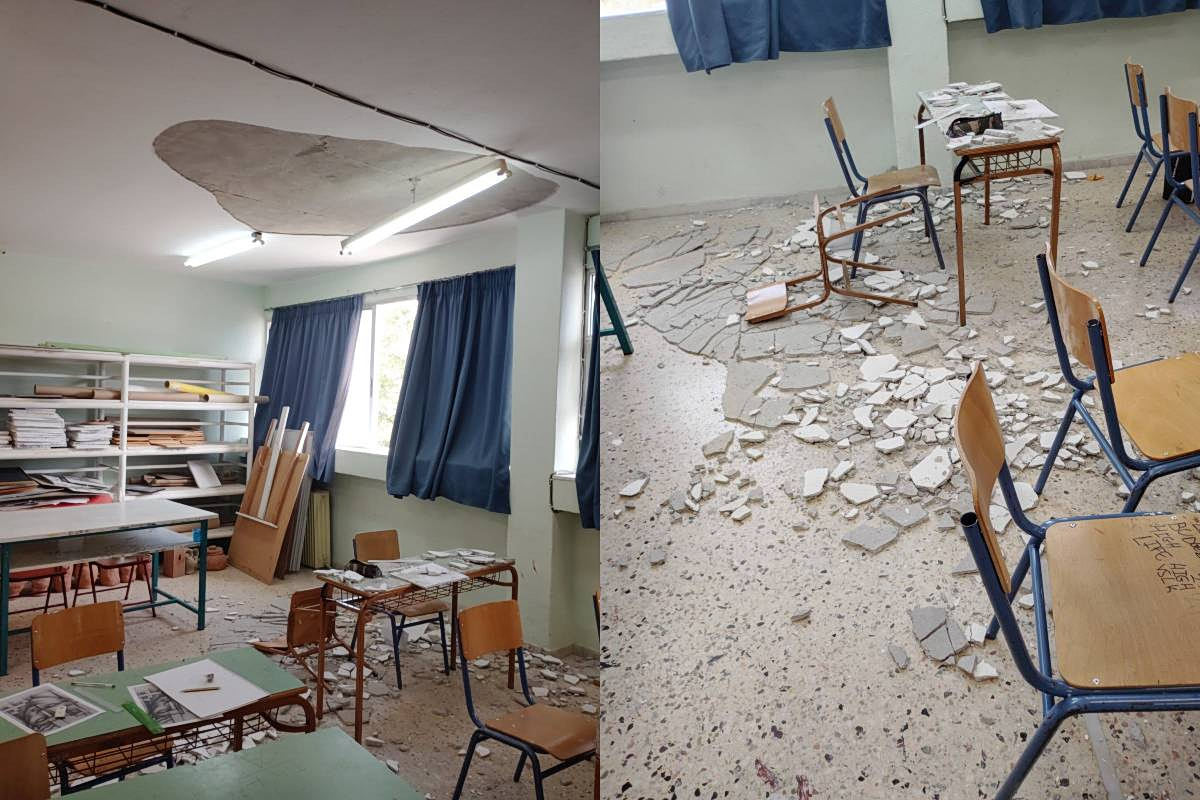 «Πριν θρηνήσουμε θύματα»: Σοβαρό ατύχημα με μαθητή από πτώση σοβάδων σε σχολείο της Θεσσαλονίκης